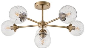 Lustră pe tijă Endon 103171 ALLEGRA 6xE14/7W/230V alamă/transparent