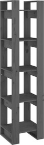vidaXL Bibliotecă/Separator cameră, gri, 41x35x160 cm, lemn masiv pin