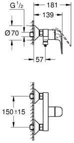 GROHE 24333001 - Baterie de duș SWIFT DN 15 crom lucios