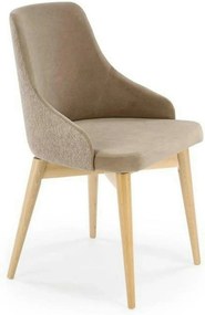 Scaun rotativ MALAGA, bej/stejar, stofa clasica/lemn, 50x53x79 cm