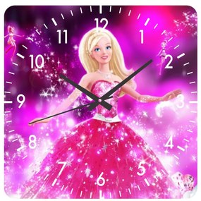 Ceas de perete Barbie roz