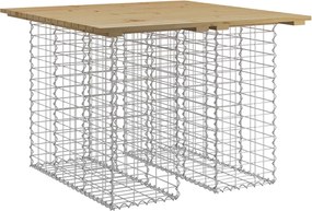 vidaXL Masă de grădină cu gabioane, 100x102x72 cm, lemn tratat de pin