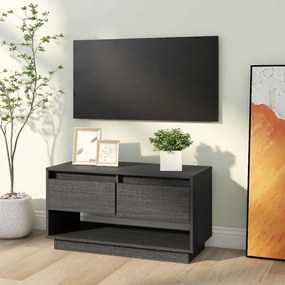 Comoda TV, gri, 74x34x40 cm, lemn masiv de pin 1, Gri