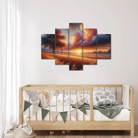 Tablou – Apus de soare pe câmp (150x105 cm)