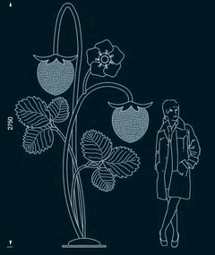 Lampa iluminat exterior design capsuna uriasa, inaltime 275cm, Giant Strawberry