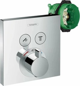 Baterie dus incastrata Hansgrohe ShowerSelect crom lucios 2 functii plus iBox