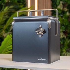 Ladă frigorifică retro metalică Tourist, 13 l, neagră