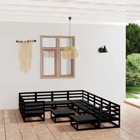 vidaXL Set mobilier de grădină, 12 piese, lemn masiv de pin
