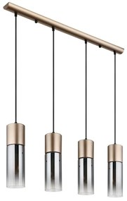 Lustra cu 4 Pendule metal sticla fumurie ANNIKA