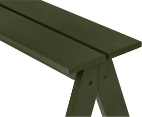 Bancă de grădină verde din lemn masiv Navo – noo.ma