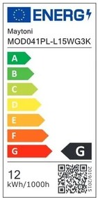 Pendul LED design modern El 14,5cm alb/auriu