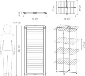 Uscător de rufe alb 30 m HangOn Tower – Brabantia