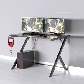 Birou calculator cadru metalic Nadia Homs, negru