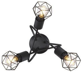 Plafoniera cu 3 spoturi design industrial XARA I negru 36cm