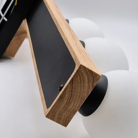 Lustră aplicată MATTE 2xE27/15W/230V + 3xG9/5W/230V negru/stejar