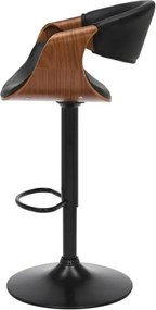 Scaun de bar pivotant ORGANIC nuc/ negru