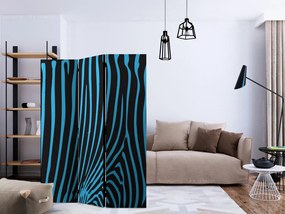 Paravan - Zebra pattern (turquoise) [Room Dividers]