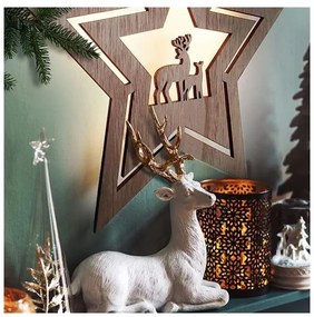 Decorațiune LED de Crăciun LED/2xAA lemn stea Solight 1V261