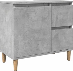 vidaXL Dulap de chiuvetă, gri beton, 65x33x60 cm, lemn prelucrat