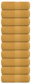 vidaXL Prosoape de baie 10 buc. FROGN aurii 30x30 cm 100% bumbac
