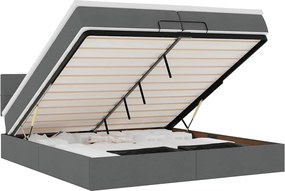 vidaXL Cadru de pat otoman cu saltele țesătură gri închis 200x200cm