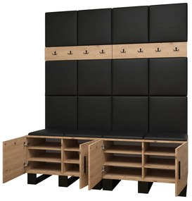 Set mobilier pentru hol Amanda 3 (Stejar artisan + gri închis). 1085878