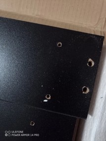 OFERTA Masa de sufragerie neagra cu blat in decor din stejar craft auriu MADO 120x80 II. calitate