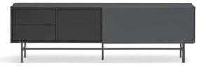 Comodă TV neagră-gri antracit 180x56 cm Nube – Teulat
