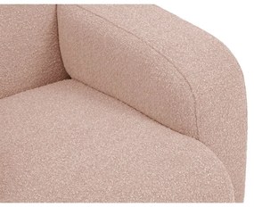 Colțar roz cu tapițerie din stofă bouclé (colț stânga) Molino – Micadoni Home