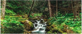 Tablou cu pârău în pădure (120x50 cm)