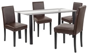 Set de masă Cadiz 4+1 negru-maro