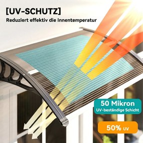Outsunny Copertină Exterioară Impermeabilă și Anti-UV cu Placă Curbată, 75x120x23 cm, Maro și Negru | Aosom Romania