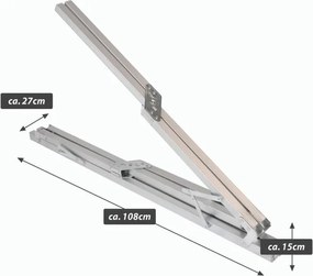Masă de camping cu geantă, din aluminiu, gri, 108 x 71 x 72