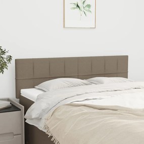 vidaXL Tăblii de pat, 2 buc., gri taupe, 72x5x78/88 cm, textil