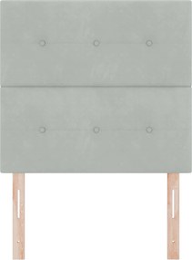 vidaXL Tăblie LED cu benzi LED Manual Gri deschis 90 cm Catifea