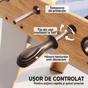 SPORTNOW Fotbal de Masă: Mini Masă de 89 cm, 2 Indicatoare Manuale de Scor, Mov | Aosom Romania