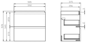 Cersanit S801-227-DSM - Dulap suspendat pentru baie cu lavoar MODUO SLIM, alb