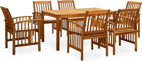 vidaXL Set mobilier de grădină cu perne, 7 piese, lemn masiv acacia