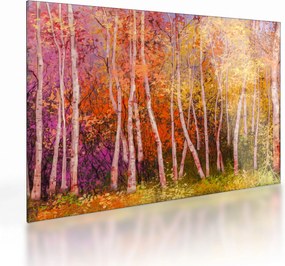 Tablou pe sticlă - Pădurea colorată (70x50 cm)