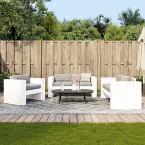 3216896 vidaXL Set mobilier relaxare grădină, 2 piese, alb, lemn masiv de pin