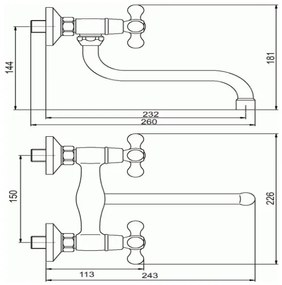 Novaservis - Baterie pentru chiuvetă/lavoar TITANIA RETRO, crom lucios