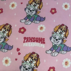 Lenjerie de pat din microfibra pentru copii PAW PATROL Pawsome friendships roz Dimensiune lenjerie de pat: 70 x 90 cm | 140 x 200 cm