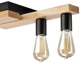 Lustră aplicată MATTE 4xE27/15W/230V negru/stejar