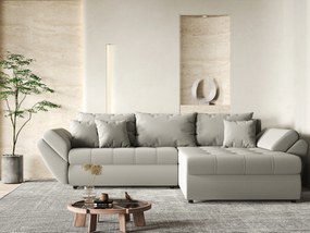 Colțar extensibil dumonde cu ladă de depozitare si sezut confortabil din spuma high-density, Loana Royal Grey II 270x185 cm