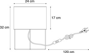 Lampă de masă modernă roz cu auriu - Rosalina