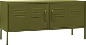 vidaXL Comodă TV, verde măsliniu, 105x35x50 cm, oțel