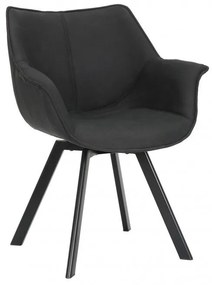 Set de 2 scaune pivotante The Dutch Retro, microfibra gri antic