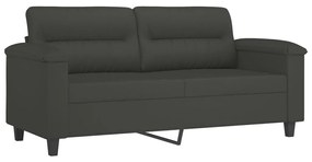 349223 vidaXL Canapea cu 2 locuri, gri închis, 140 cm, țesătură microfibră