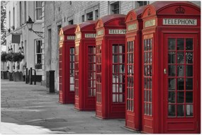 Tablou - Cutii telefonice din Londra (90x60 cm)