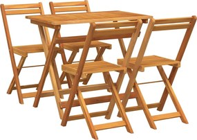 vidaXL Set bistro 5 pcs Ulei Natural Lemn Solid de Acacia